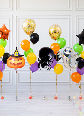 Воздушные шары Веселая компания на Хэллоуин (Большой сет №2) 