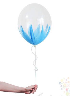 Воздушные шары Шар Браш прозрачный/синий