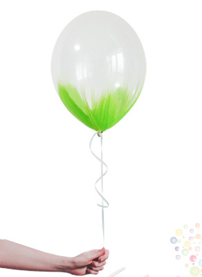 Воздушные шары Шар Браш прозрачный/салатовый