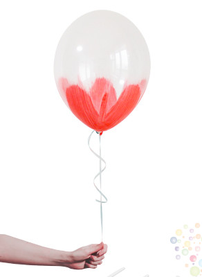 Воздушные шары Шар Браш прозрачный/красный