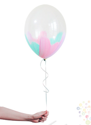 Воздушные шары Шар Браш прозрачный/голубой, сиреневый, розовый (3 цвета)